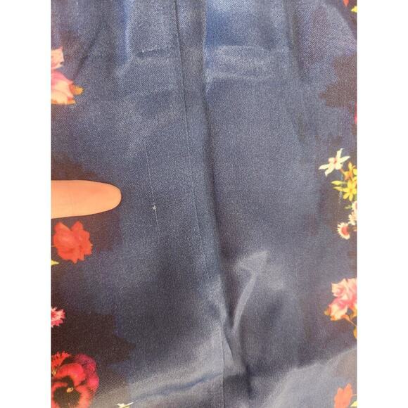 NWD Anthropologie Double-Strap Halter Column Floral Midi Dress Sz XS Navy GC211 - Picture 8 of 12